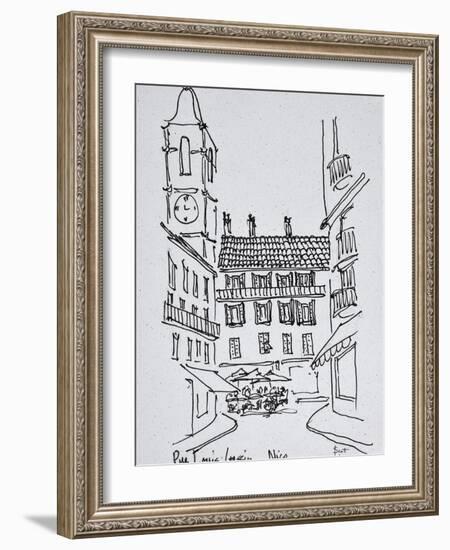 Small town square on Rue Louis Gassin, Old Nice, Nice, France-Richard Lawrence-Framed Photographic Print