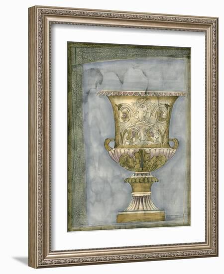 Small Urn and Damask I-Jennifer Goldberger-Framed Art Print