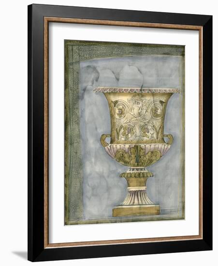 Small Urn and Damask I-Jennifer Goldberger-Framed Art Print