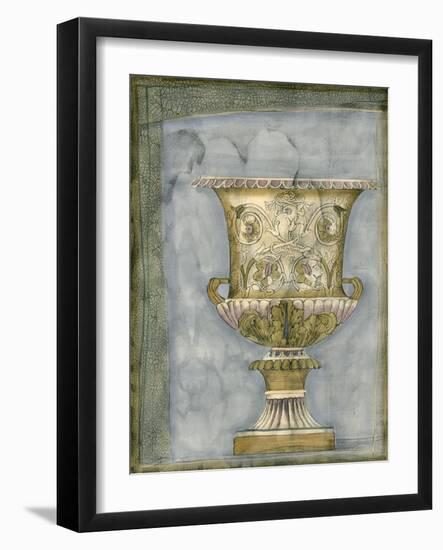 Small Urn and Damask I-Jennifer Goldberger-Framed Art Print