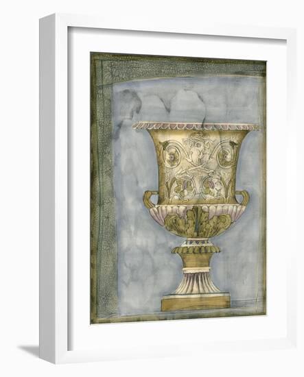 Small Urn and Damask I-Jennifer Goldberger-Framed Art Print