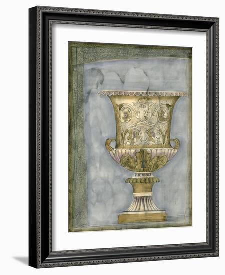 Small Urn and Damask I-Jennifer Goldberger-Framed Art Print