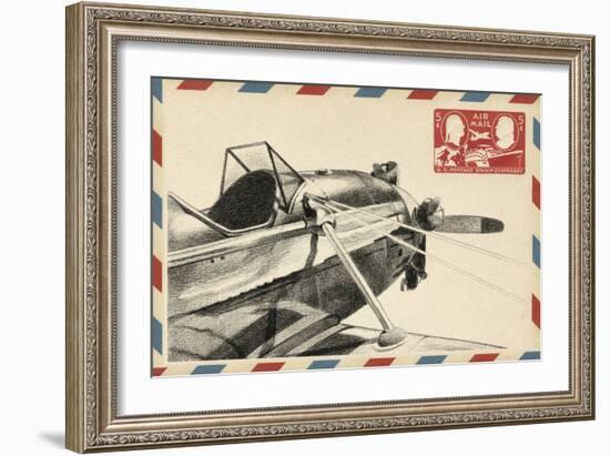 Small Vintage Airmail I-Ethan Harper-Framed Art Print