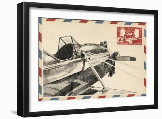 Small Vintage Airmail I-Ethan Harper-Framed Art Print