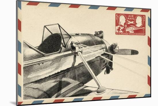 Small Vintage Airmail I-Ethan Harper-Mounted Art Print