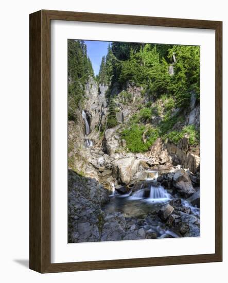 Small Waterfall, Mount Rainier National Park, Washington, USA-Tom Norring-Framed Photographic Print