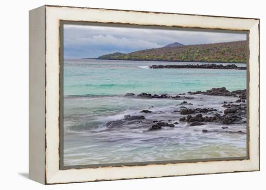 Small waves on lava rocks along shoreline of Floreana Island, Galapagos Islands, Ecuador.-Adam Jones-Framed Premier Image Canvas