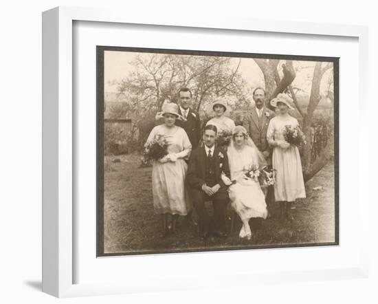 Small Wedding Group Consisting of the Bride and Groom-null-Framed Photographic Print
