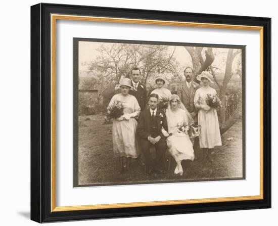 Small Wedding Group Consisting of the Bride and Groom-null-Framed Photographic Print