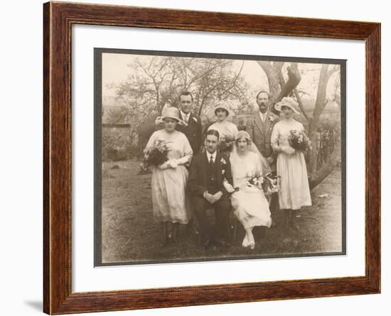 Small Wedding Group Consisting of the Bride and Groom-null-Framed Photographic Print