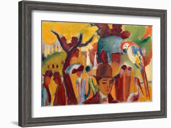 Small Zoological Garden in Brown and Yellow, 1912-August Macke-Framed Giclee Print