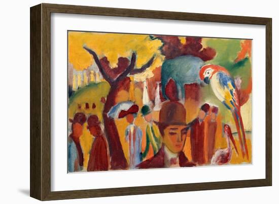 Small Zoological Garden in Brown and Yellow, 1912-August Macke-Framed Giclee Print