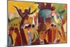 Small Zoological Garden in Brown and Yellow, 1912-August Macke-Mounted Giclee Print
