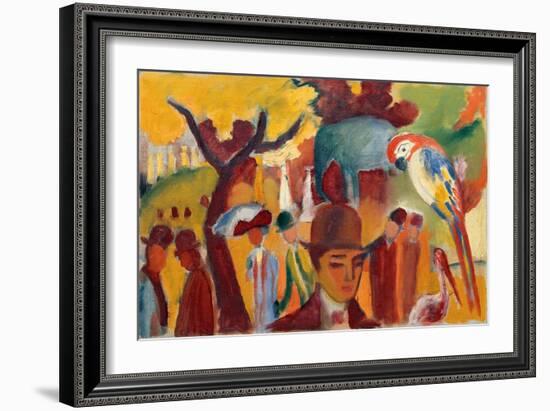 Small Zoological Garden in Brown and Yellow, 1912-August Macke-Framed Giclee Print