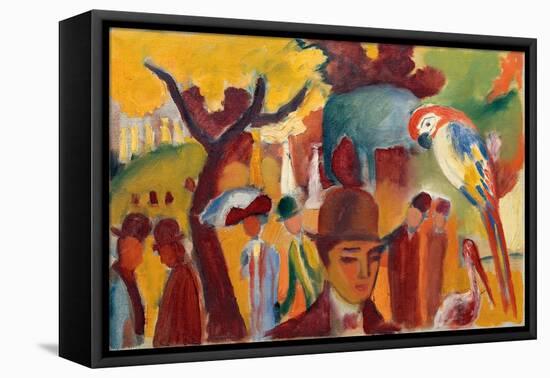 Small Zoological Garden in Brown and Yellow, 1912-August Macke-Framed Premier Image Canvas