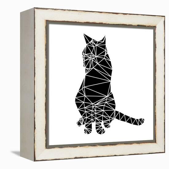 Smart Black Cat Polygon-Lisa Kroll-Framed Stretched Canvas