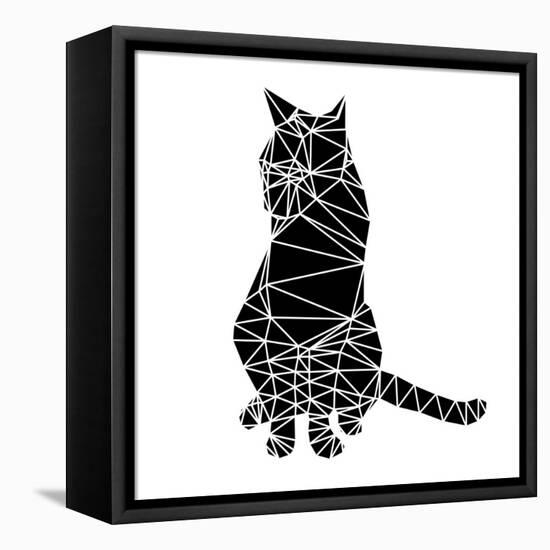 Smart Black Cat Polygon-Lisa Kroll-Framed Stretched Canvas