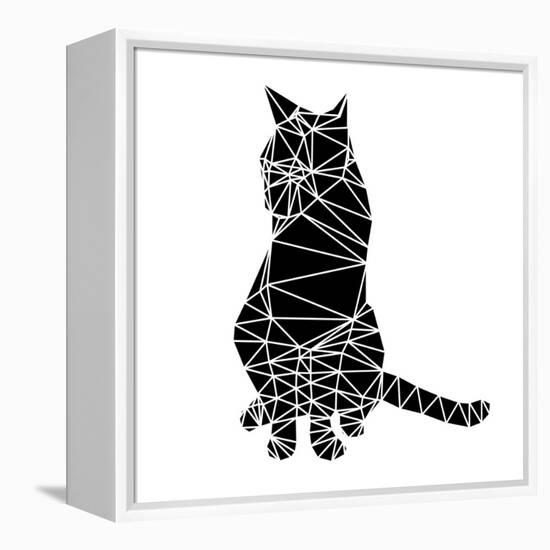 Smart Black Cat Polygon-Lisa Kroll-Framed Stretched Canvas