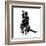 Smart Black Cat Polygon-Lisa Kroll-Framed Art Print