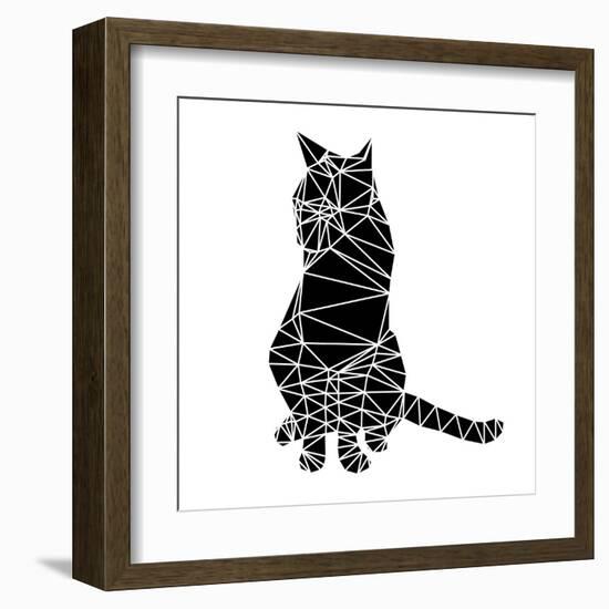 Smart Black Cat Polygon-Lisa Kroll-Framed Art Print