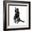 Smart Black Cat Polygon-Lisa Kroll-Framed Art Print