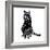 Smart Black Cat Polygon-Lisa Kroll-Framed Art Print