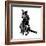 Smart Black Cat Polygon-Lisa Kroll-Framed Art Print