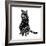 Smart Black Cat Polygon-Lisa Kroll-Framed Art Print