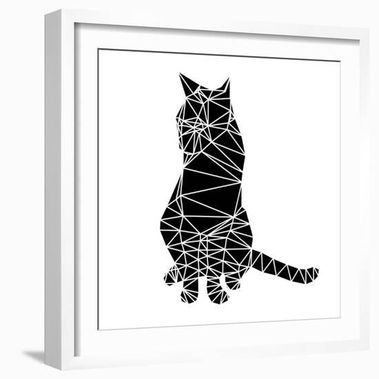 Smart Black Cat Polygon-Lisa Kroll-Framed Art Print