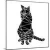 Smart Black Cat Polygon-Lisa Kroll-Mounted Art Print