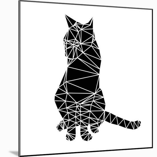 Smart Black Cat Polygon-Lisa Kroll-Mounted Art Print