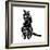 Smart Black Cat Polygon-Lisa Kroll-Framed Art Print