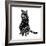 Smart Black Cat Polygon-Lisa Kroll-Framed Premium Giclee Print