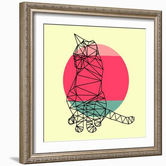 Smart Cat and Sunset-Lisa Kroll-Framed Art Print