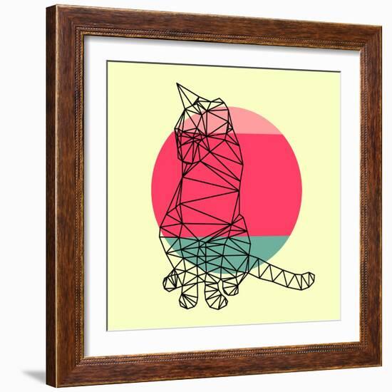 Smart Cat and Sunset-Lisa Kroll-Framed Art Print