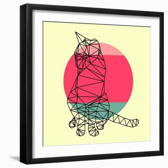 Smart Cat and Sunset-Lisa Kroll-Framed Art Print