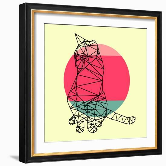 Smart Cat and Sunset-Lisa Kroll-Framed Art Print