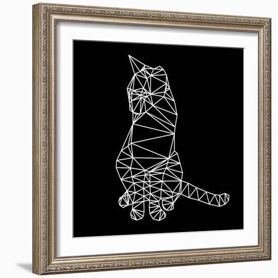 Smart Cat Polygon-Lisa Kroll-Framed Art Print