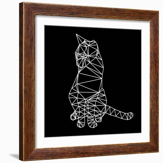 Smart Cat Polygon-Lisa Kroll-Framed Art Print