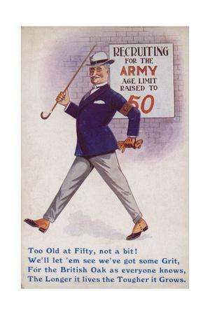 Smart English Gentleman Standing In Front Of Poster For Recruiting Older Men To The Army Giclee Print By Art Com