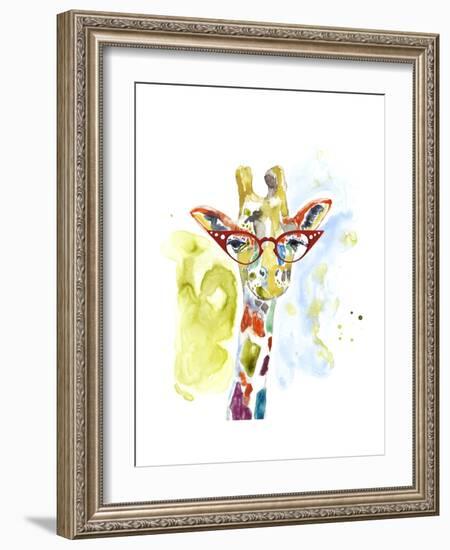 Smarty-Pants Giraffe-Jennifer Goldberger-Framed Art Print