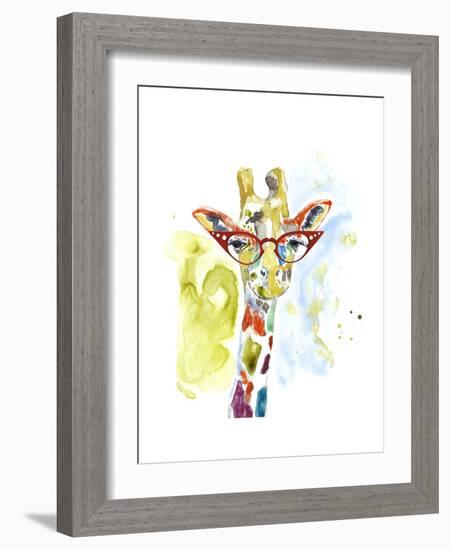 Smarty-Pants Giraffe-Jennifer Goldberger-Framed Art Print