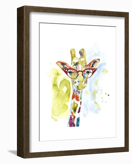 Smarty-Pants Giraffe-Jennifer Goldberger-Framed Art Print