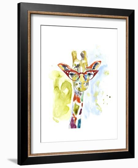 Smarty-Pants Giraffe-Jennifer Goldberger-Framed Art Print