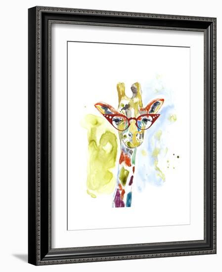 Smarty-Pants Giraffe-Jennifer Goldberger-Framed Premium Giclee Print