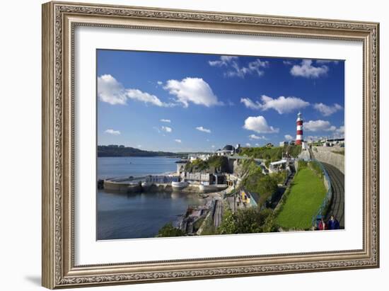 Smeaton's Tower on The Hoe overlooks The Sound, Plymouth, Devon, England, United Kingdom, Europe-Rob Cousins-Framed Photographic Print