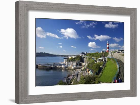 Smeaton's Tower on The Hoe overlooks The Sound, Plymouth, Devon, England, United Kingdom, Europe-Rob Cousins-Framed Photographic Print