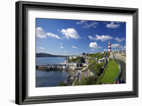 Smeaton's Tower on The Hoe overlooks The Sound, Plymouth, Devon, England, United Kingdom, Europe-Rob Cousins-Framed Photographic Print