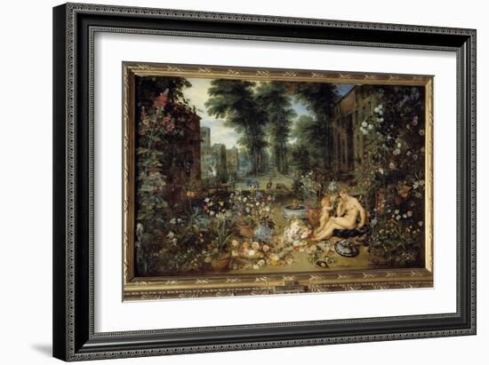 Smell. Allegory of the Five Senses, 17Th Century (Oil on Canvas)-Jan the Elder Brueghel-Framed Giclee Print