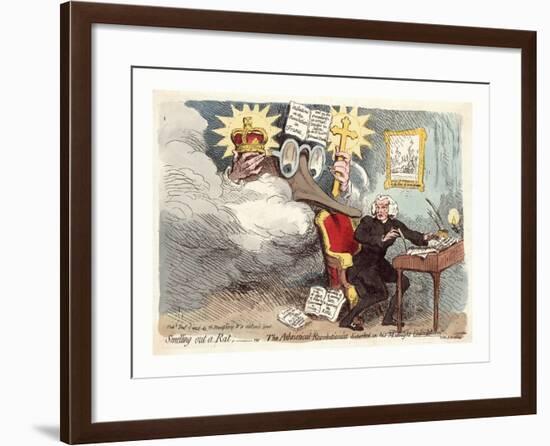 Smelling Out a Rat; or the Atheistical-Revolutionist Disturbed in His Midnight Calculations-null-Framed Giclee Print